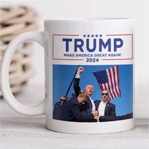 Trump Assasination 2024 Election Make America Great Again Coffee Mug 11z oz Gift